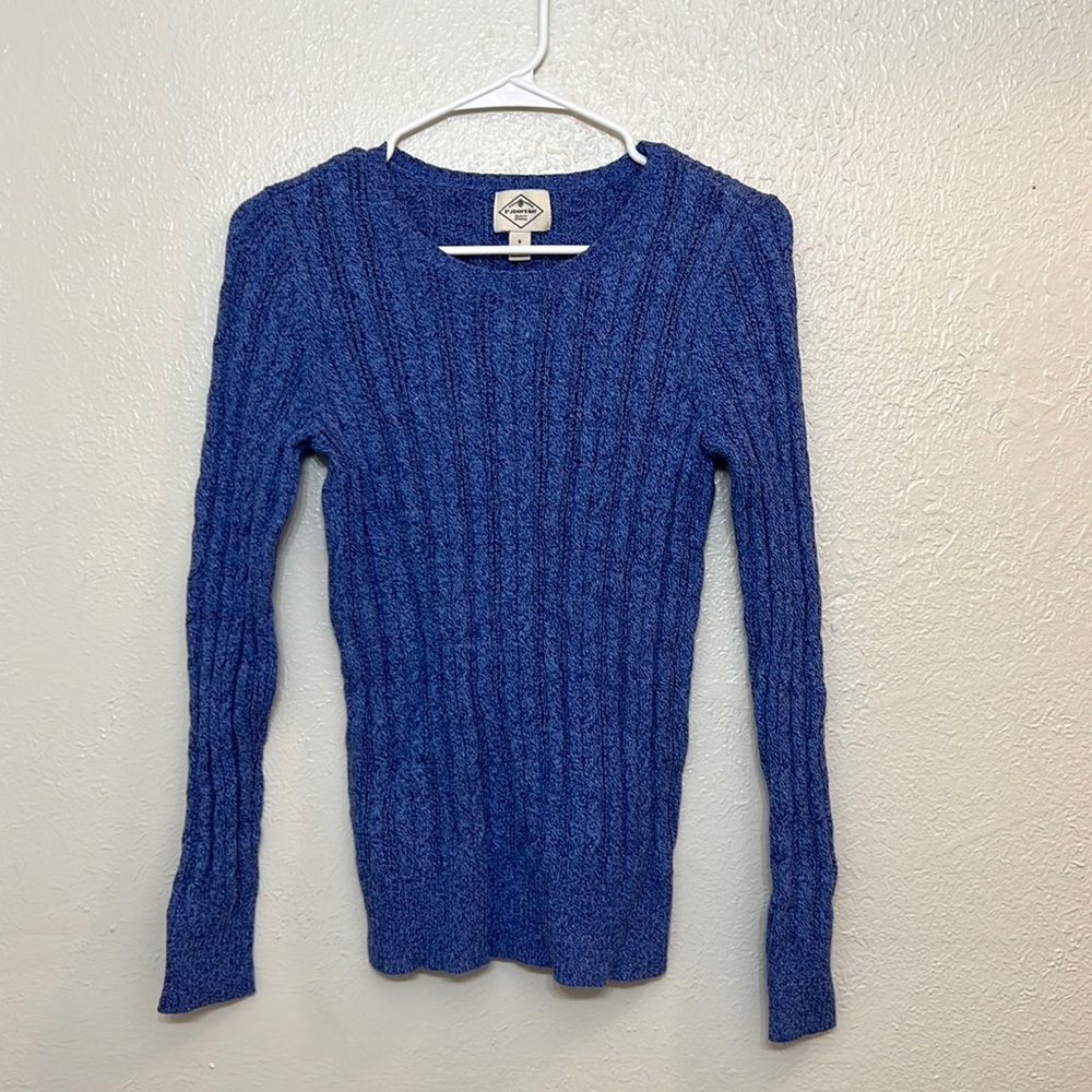 Blue slightly tight fitted sweater
